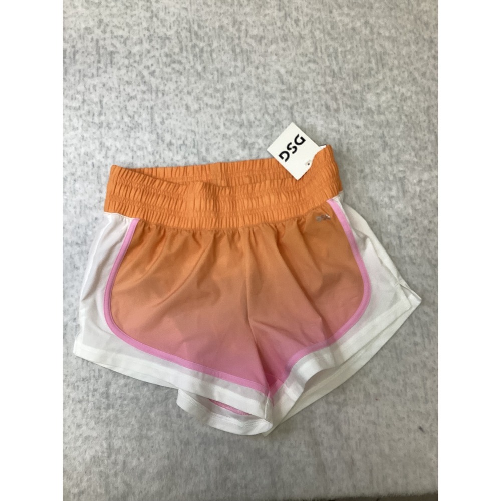 DSG Womens Stride High-Rise Running Shorts Orange Pink Ombre XS New